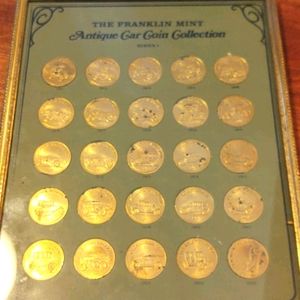 Vtg "franklin mint, antique car coin collection"